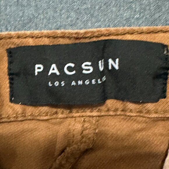 Pacsun Chino Pants Mens 31x32 Brown Los Angeles Skinny Casual Straight T themsto - Picture 5 of 16